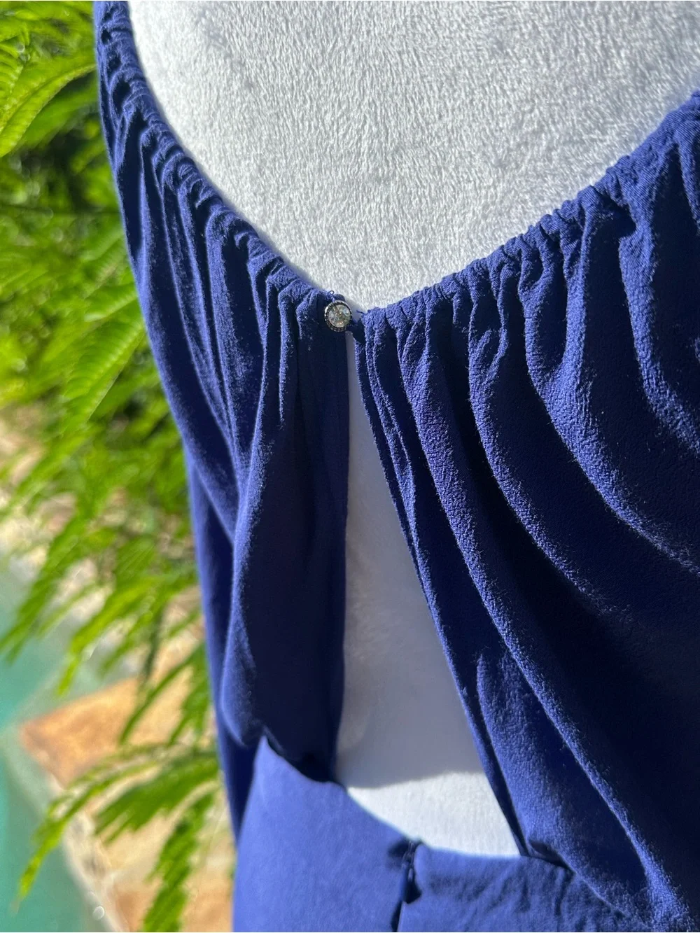 Zara Royal Blue Long Sleeve Open Back Romper